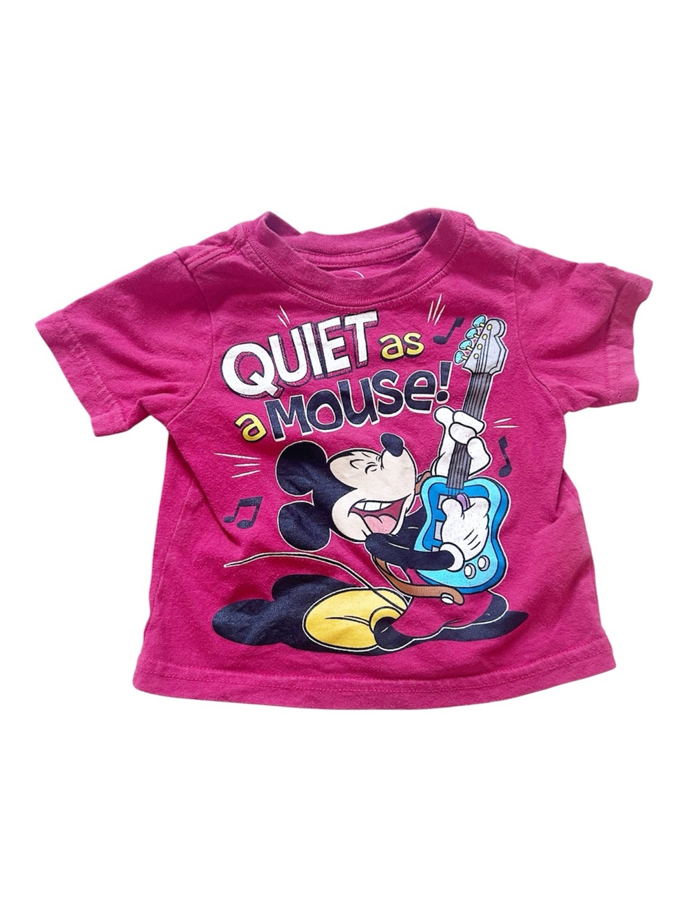 Vintage Disney Red Mickey Mouse 'Quiet as a Mouse' Graphic Tee 6-9 Months